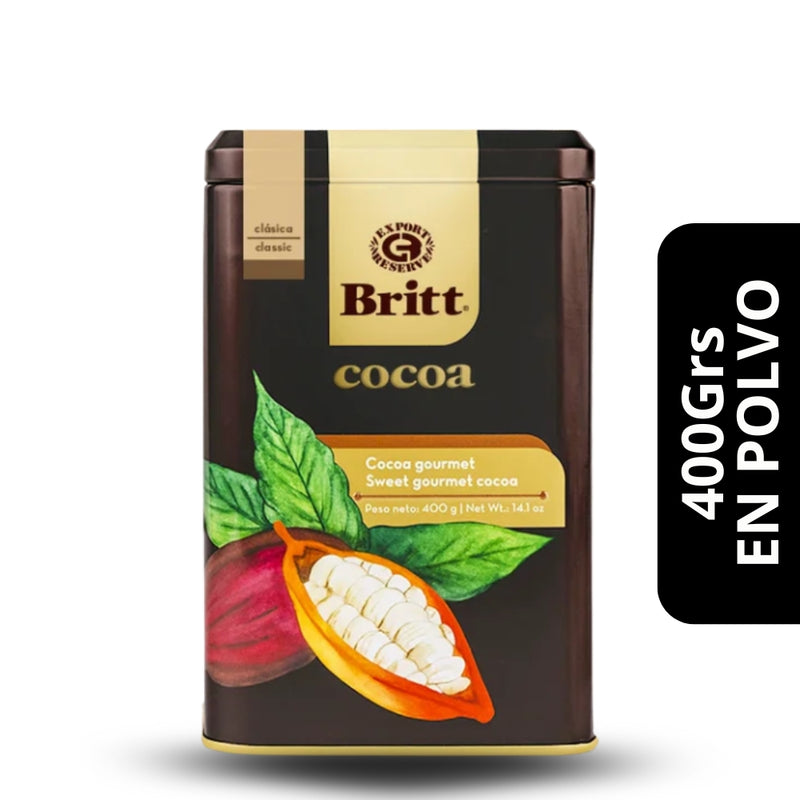 Chocolate Britt Gourmet en Polvo 400g — cacao de carácter gourmet, cremoso y fácil de preparar