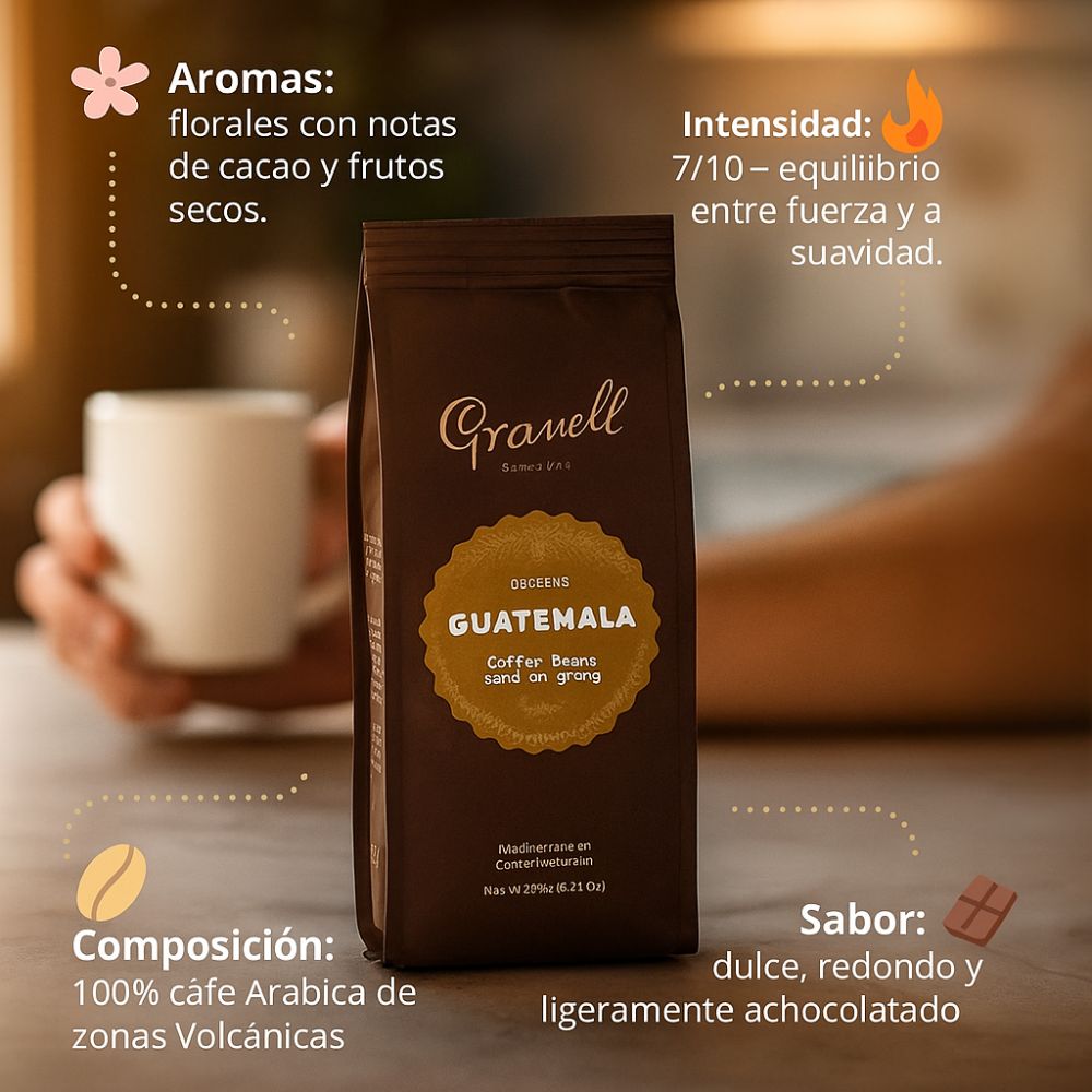 Café Granell Guatemala en Grano — 100% arábica, segunda imagen del producto