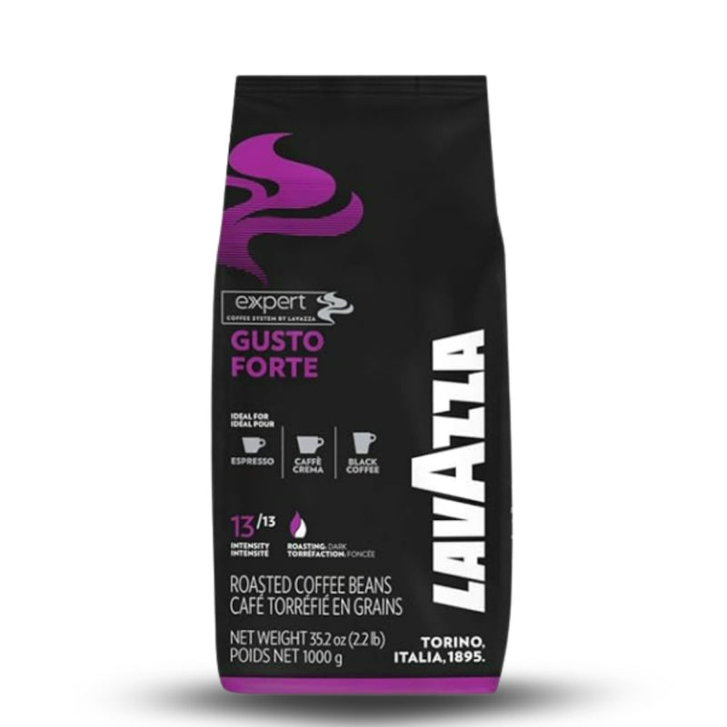 Café Lavazza Gusto Forte en Grano 1kg — blend intenso y tostado, perfil robusto