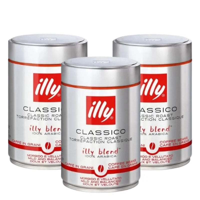 3x Café Illy en Grano Classico 250g — blend 100% arábica de tueste medio