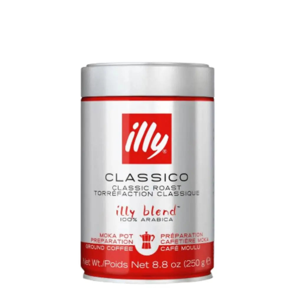 Café Illy Molido Classico Moka 250g — 100% arábica, molienda específica para cafetera moka