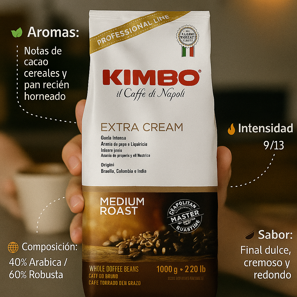 Kimbo Extra Cream — segunda imagen del producto en grano