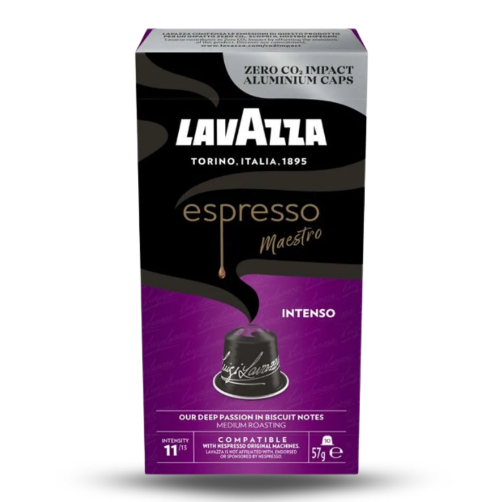 Lavazza Intenso cápsulas Nespresso® — espresso intenso con perfil aromático sofisticado
