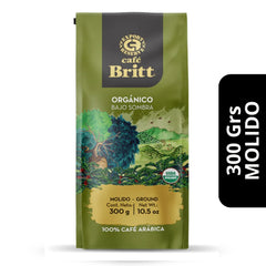 Café Britt Orgánico Bajo Sombra Molido 300g — 100% arábica orgánico cultivado bajo sombra