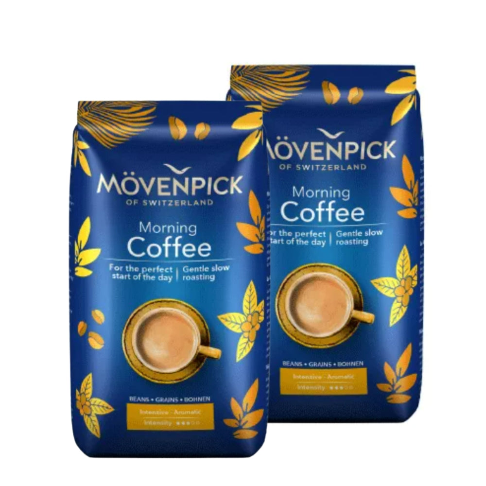2x Café Mövenpick Morning Coffee en Grano 500g — blend suizo suave, pack 2 unidades