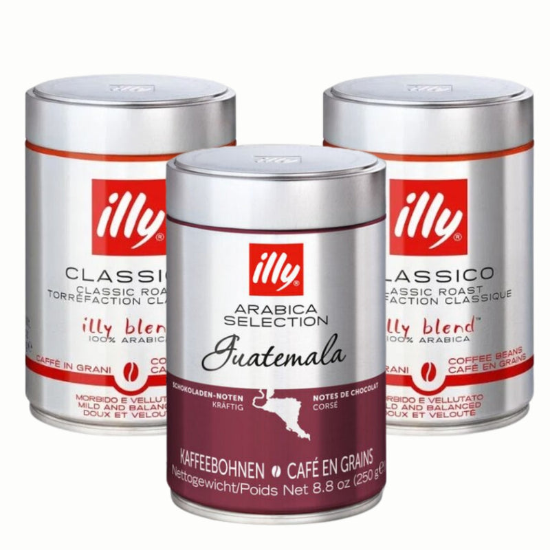 Pack Café Illy en Grano — Classico y Guatemala, dos blends 100% arábica para explorar