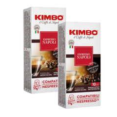 2x Cápsulas Kimbo Napoli Nespresso — blend balanceado 80% arábica, cremoso y clásico
