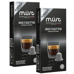 Pack 2x Cápsulas Must Ristretto para Nespresso — intensidad 7/8, notas de chocolate negro